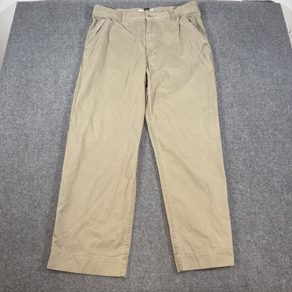 Vintage Gap Pants Mens 36x30 Beige Tan Field Officer Flat Front 100% Cotton‎
